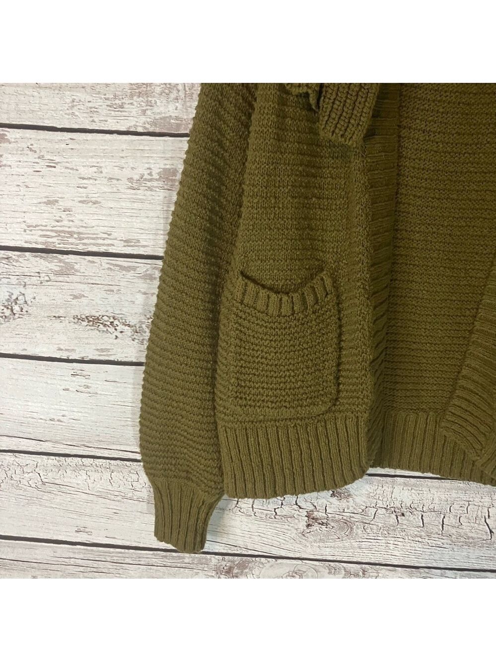 Madewell Ruffle Cardigan Sweater In Green - Picture 6 of 12